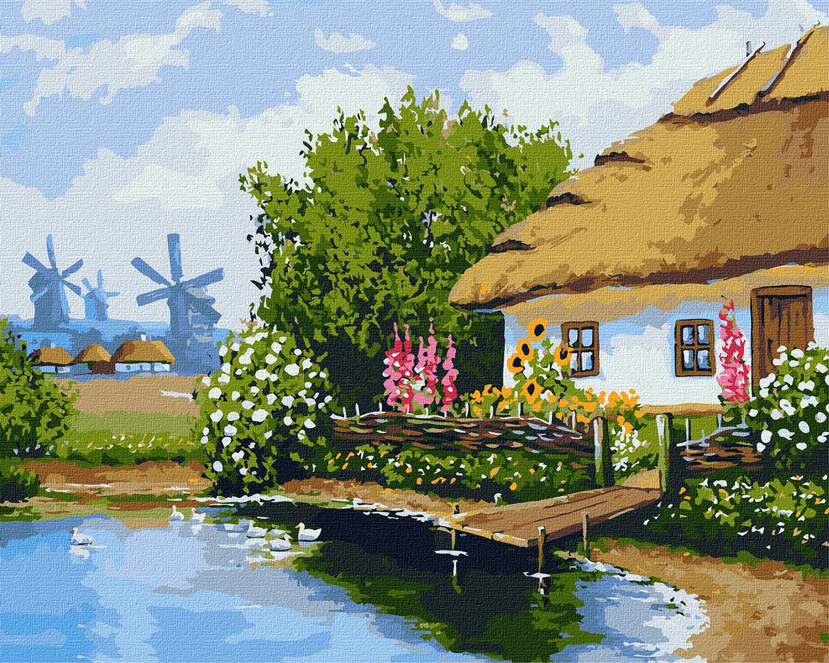 Ukrainian homestead Paint by number Kit Yevshan