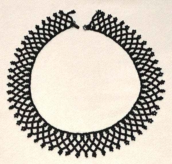 Gerdan Collar Necklace in Black Lace style