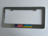 Ukraine Flag car License Plate Frame Chrome Plastic