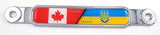 Flag with Trident Chrome Emblem Screw On car License Plate Badge - 3 styles