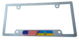 Ukraine Flag car License Plate Frame Chrome Plated Plastic