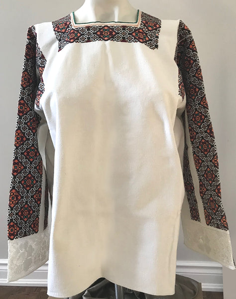 Square Neck Embroidered Blouse L/XL