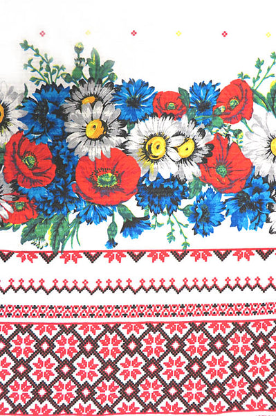 Ukraine Flowers and Embroidery Kitchen Towel