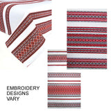 Red Embroidery Woven Tablecloth 118" x 57"