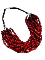 Necklace: Korali in red and black "Lady"