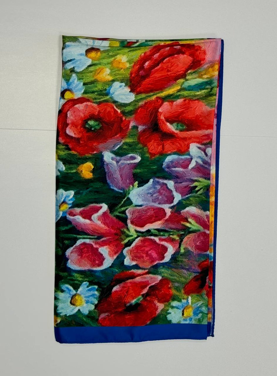 Silky Poppies Floral Shawl, 36 in Yevshan