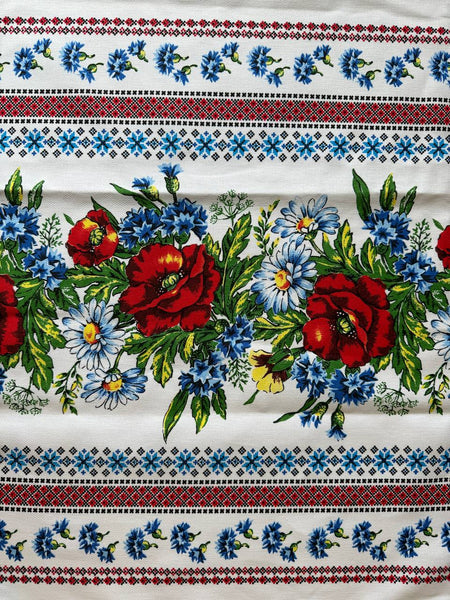 Floral Kitchen Towel - red embroidery