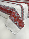 Red Embroidery Woven Tablecloth 98" x 57"