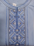 Men's embroidered blue on blue Karpatska shirt
