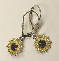 Small Sunflower Sterling Silver Earrings