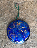 Angel Round Glass Pendant with Gold