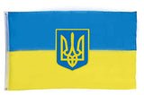 Ukrainian Flag with Trident-Tryzub 3x5 ft.