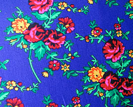 Blue Floral Fabric 1/2 yard