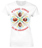 Egg Citing Ladies White Tshirt