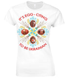 Egg Citing Ladies White Tshirt