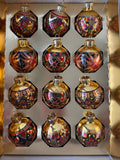Vintage Ukrainian Ornaments - Glass Christmas Balls, Set of 12