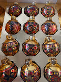 Vintage Ukrainian Ornaments - Glass Christmas Balls, Set of 12