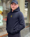 Men's hoodie with a trident (black)