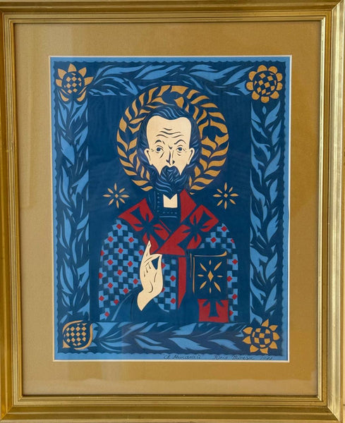 St. Nicholas - Framed Vyrizanka Art