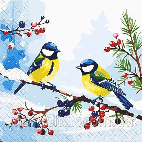 Holiday / New Year's Napkins Songbirds