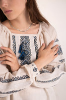 Traditional Vyshyvanka blue on white