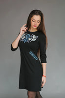 Dress Forest Song Embroidered dress in blue-gray
