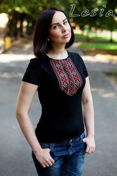 Women's short sleeve shirt Mereshka in red