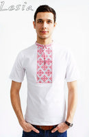 Men's embroidered Kozatska t-shirt Red on White