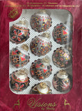 Vintage Ukrainian Ornaments - Glass Christmas Balls, Set of 12