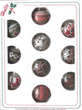 Vintage Ukrainian Ornaments - Glass Christmas Balls, Set of 12