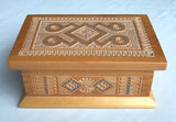 Carved and Inlaid Wooden Box (Handmade)