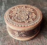 Round Birchbark Box - Trojandy (Roses)
