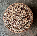 Round Birchbark Box - Trojandy (Roses)