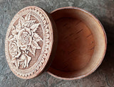 Round Birchbark Box - Trojandy (Roses)