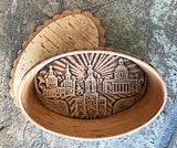 Oval Birchbark Box - Church