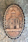 Oval Birchbark Box - Church