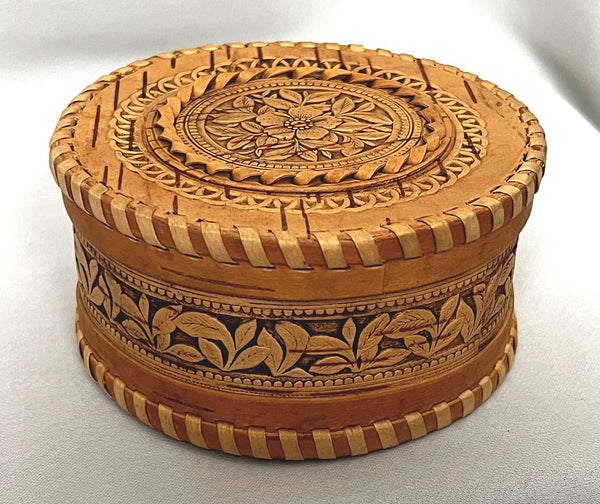 Round Birchbark Box