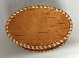 Three Lillies: Carved and embossed Oval Birchbark Box