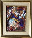 Ukrainian Dancers Copper Enamel  8x10 in. framed (12 x 14.5)