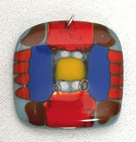 Colorful Square Design Glass Pendant