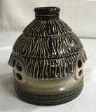 Village house candle holder (dark)