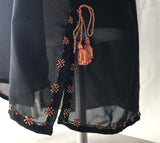 Black Chiffon Hand-Embroidered Blouse