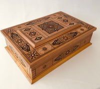 Large Decorated Hardwood box with inlay