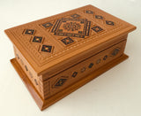 Small Carved Wood Box with inlay