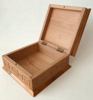 Square Carved Wooden Box