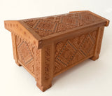 Carved Wooden Chest with bead detail