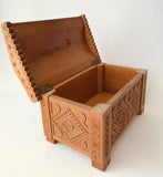 Carved Wooden Chest with bead detail