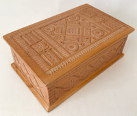 Medium Carved Wooden Box