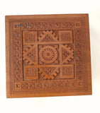 Square Carved Wooden Box