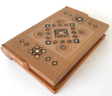 Small Carved Wooden Box with inlay